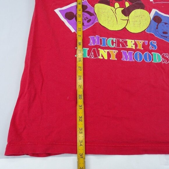 Vintage Mickey Mouse Mickey's Many Moods Mouse‎ Disney Red T-Shirt One Size - Picture 8 of 8